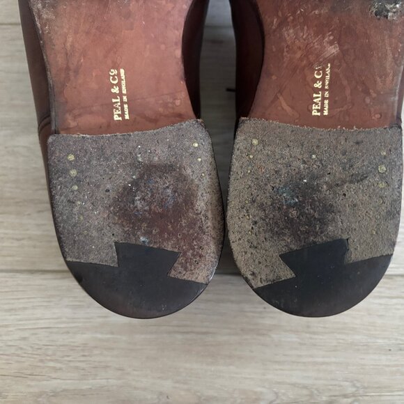 $1200 Peal & Co Crockett & Jones Brown Leather Split Toe Derby Shoes US 10.5 - Picture 11 of 12
